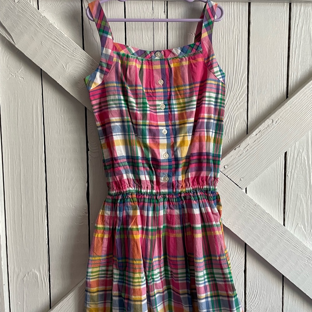 EUC POLO Ralph Lauren Girls Pink Plaid Dress Size 7